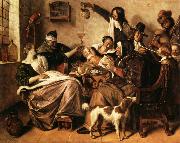Jan Steen, As the Old Sing.So Twitter the Young